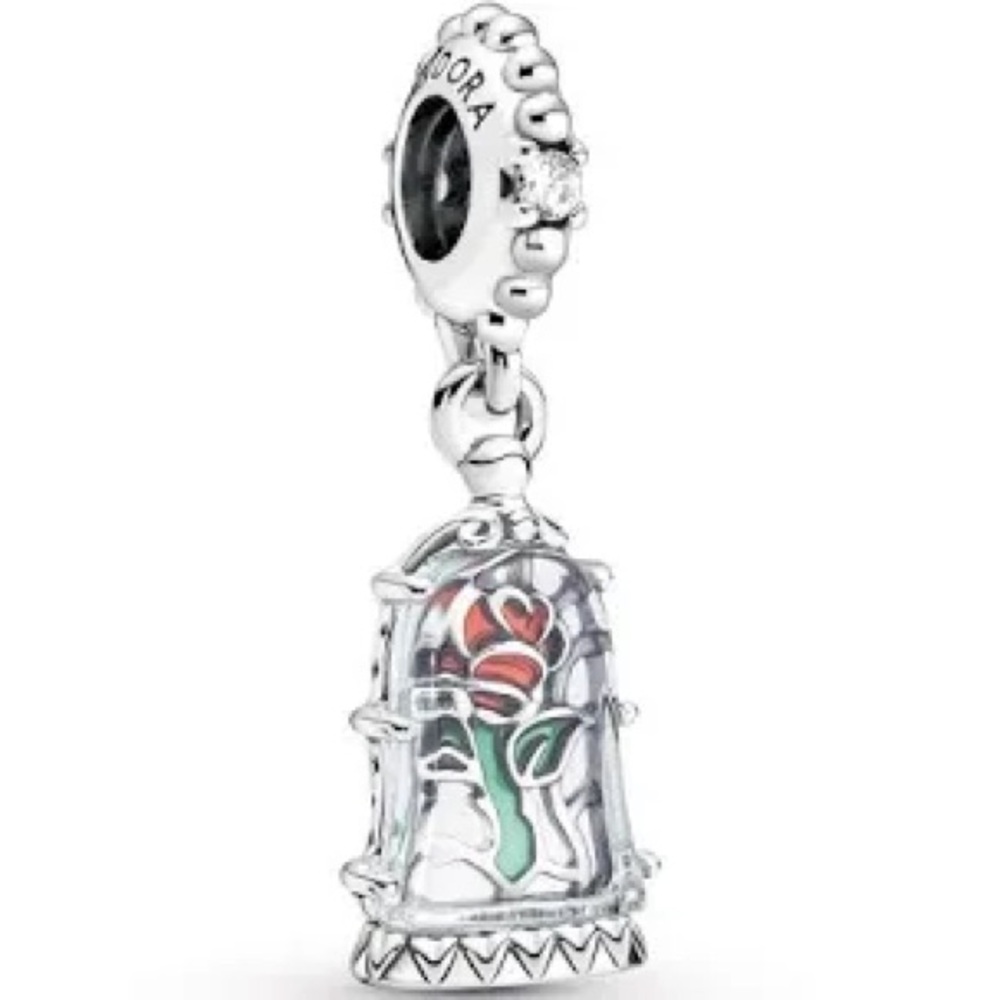 Pandora Beauty and The Beast Enchanted Rose Charm